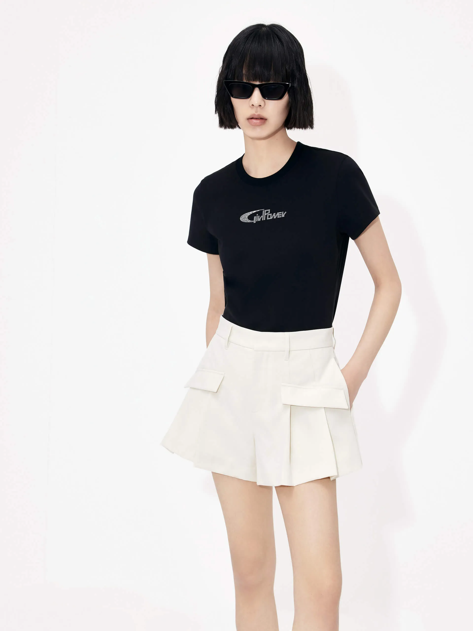 Pleated Cargo Shorts