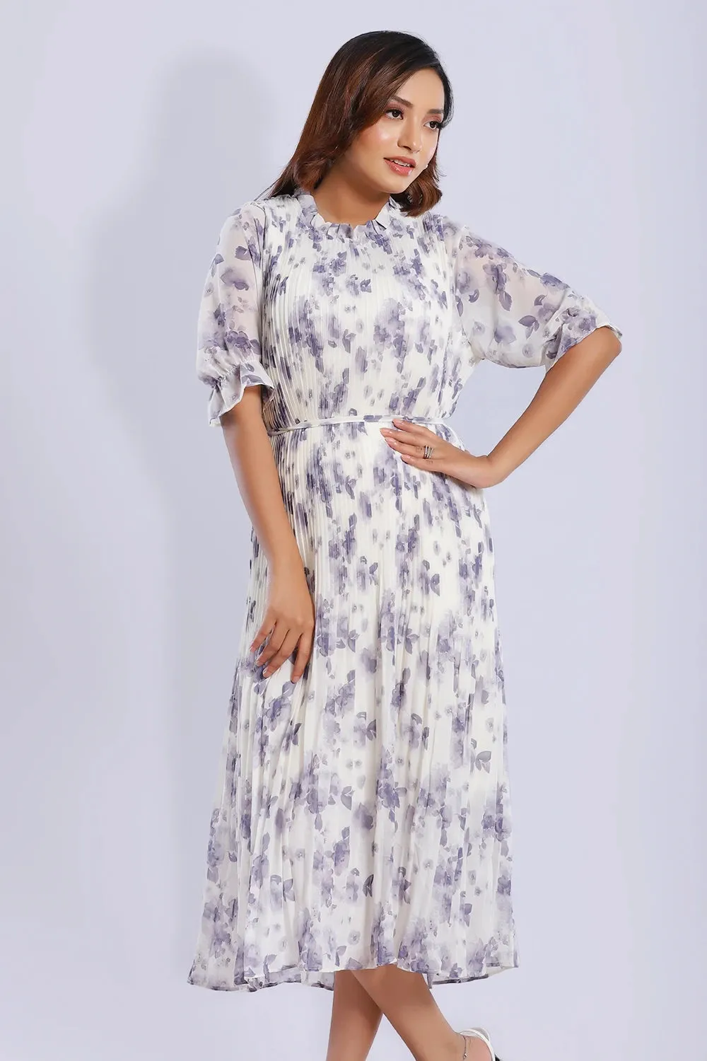 Pleated Long Dress