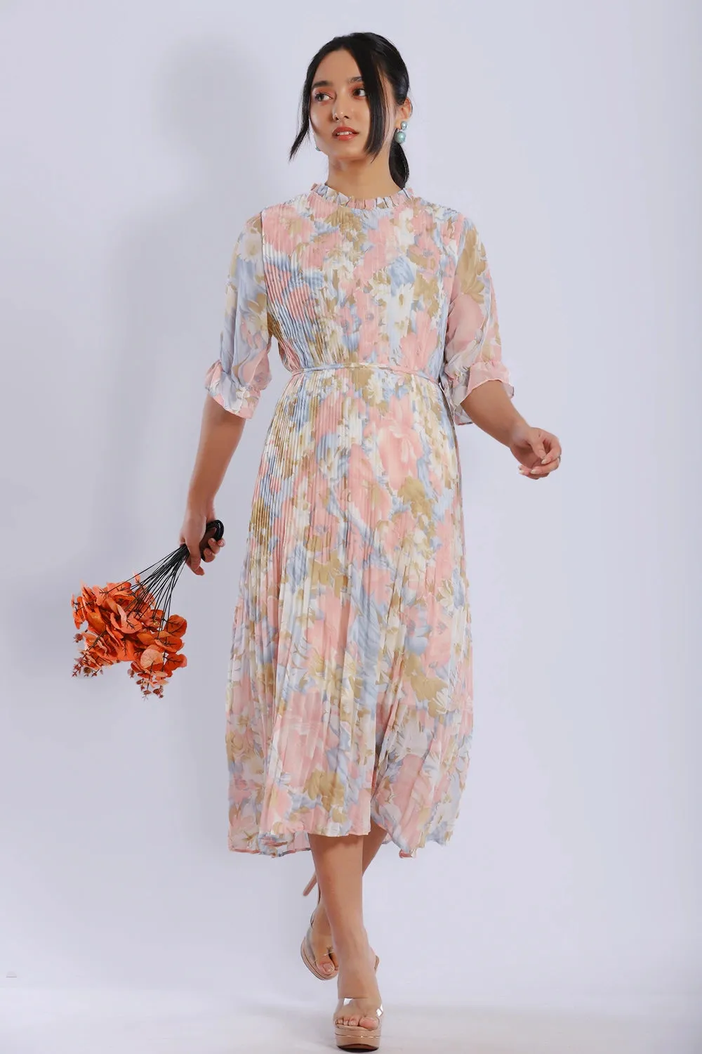 Pleated Long Dress