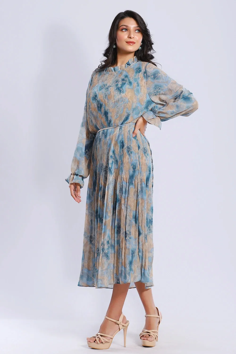 Pleated Long Dress