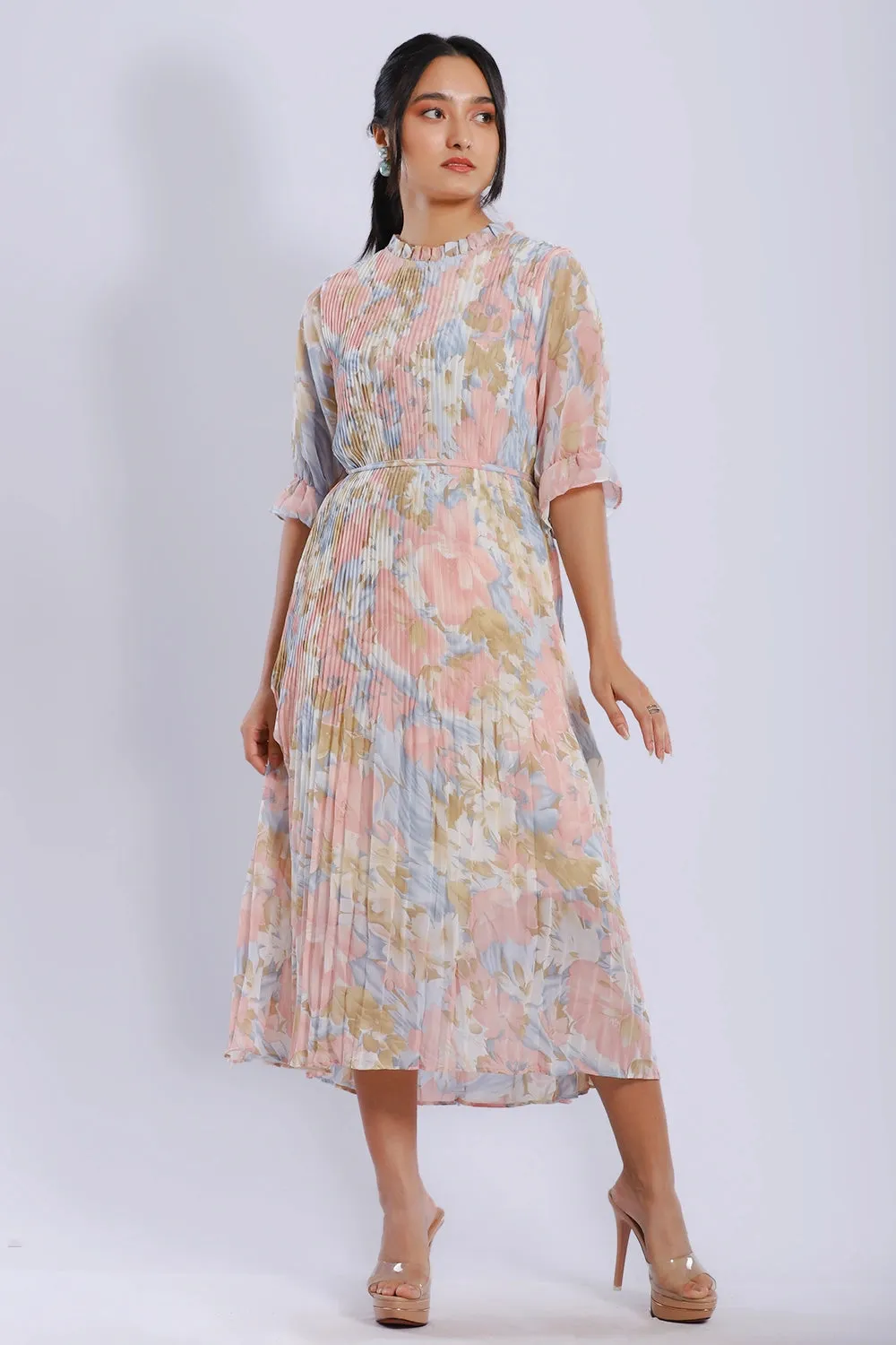 Pleated Long Dress
