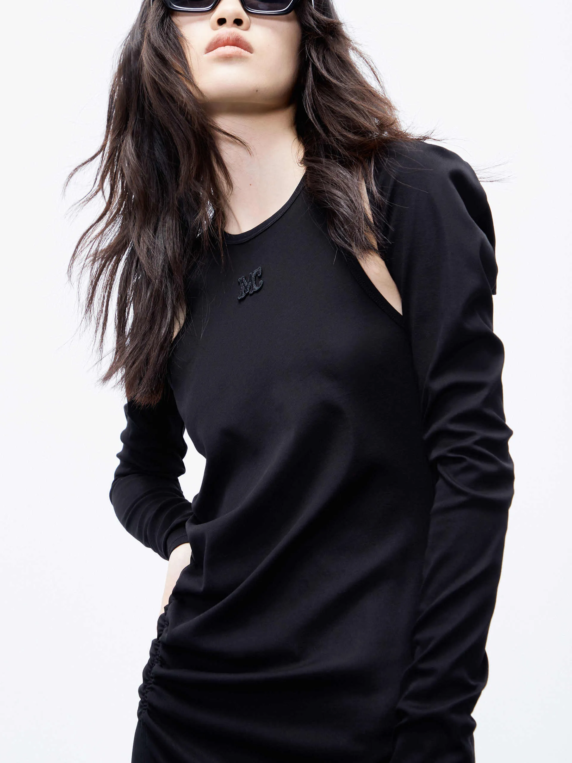 Pleated Side Bolero Dress