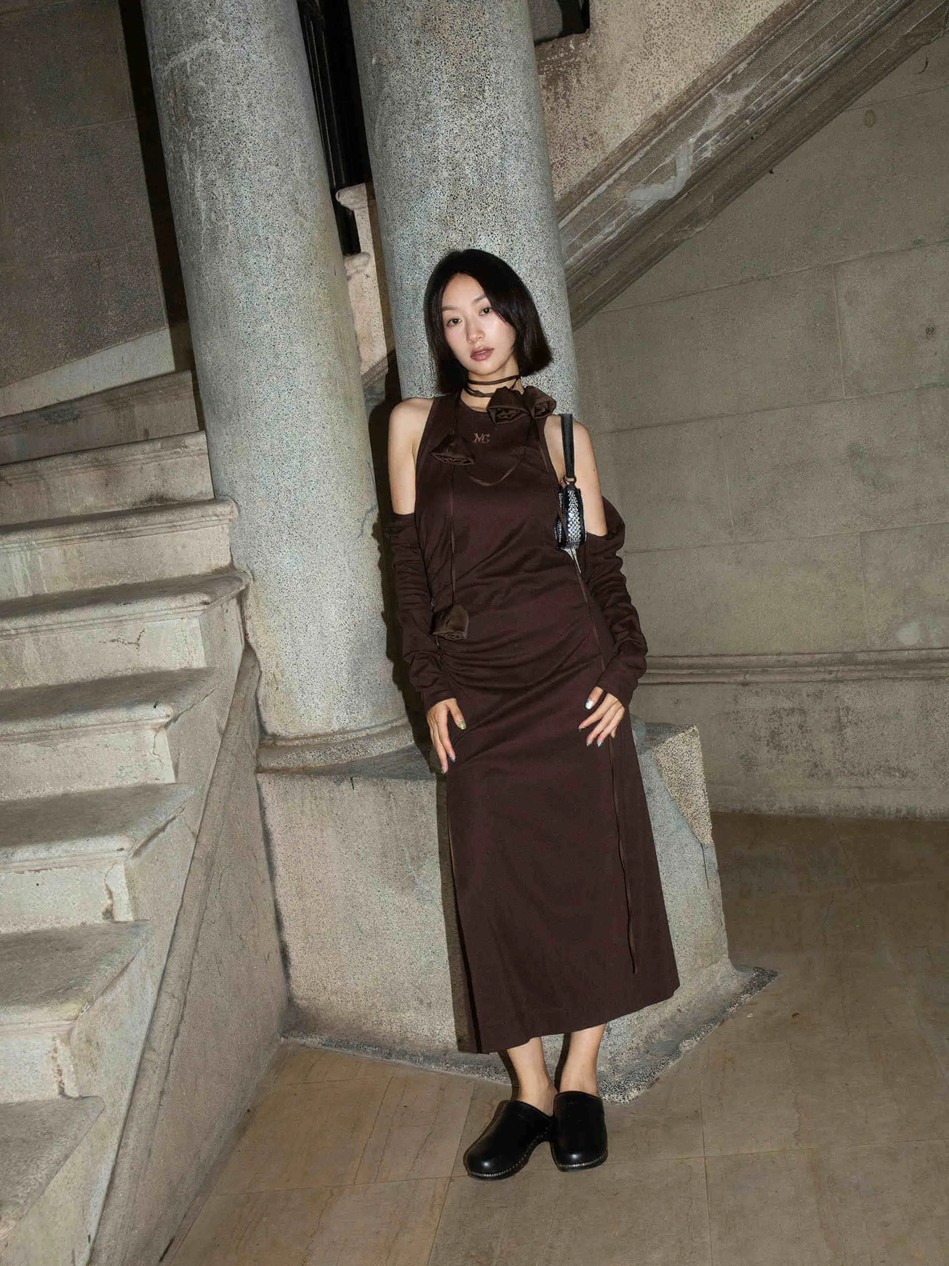 Pleated Side Bolero Dress