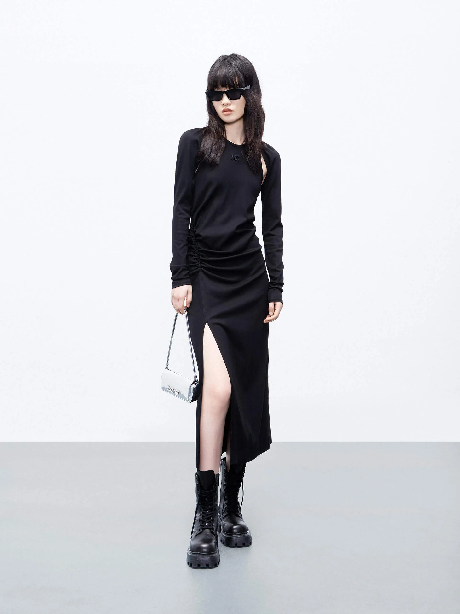 Pleated Side Bolero Dress