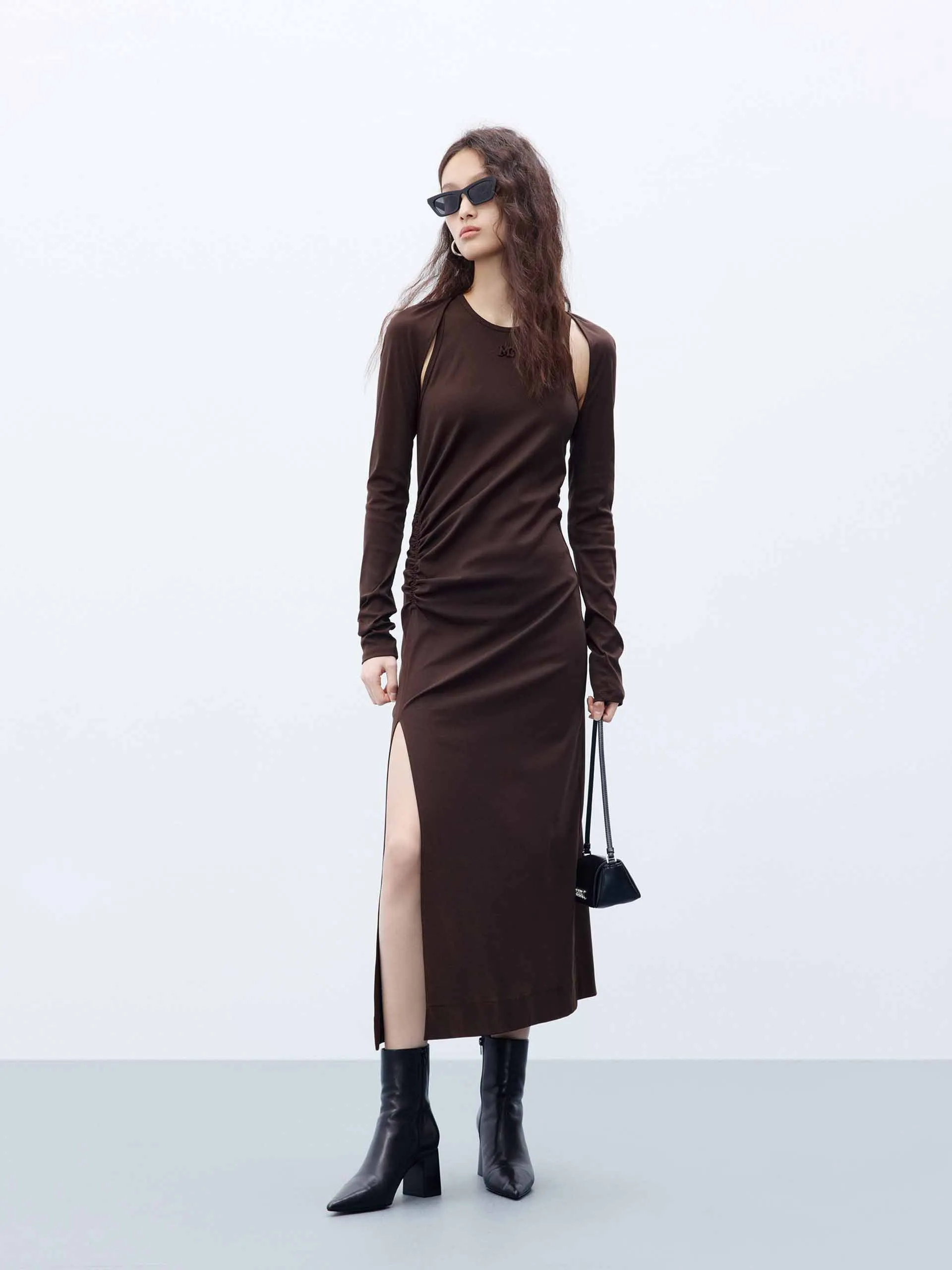 Pleated Side Bolero Dress