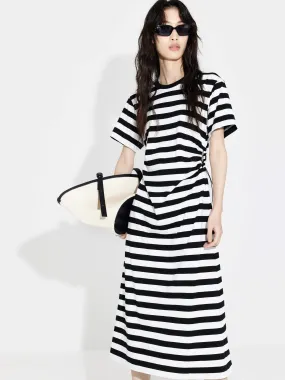 Pleated Side Cotton Dress