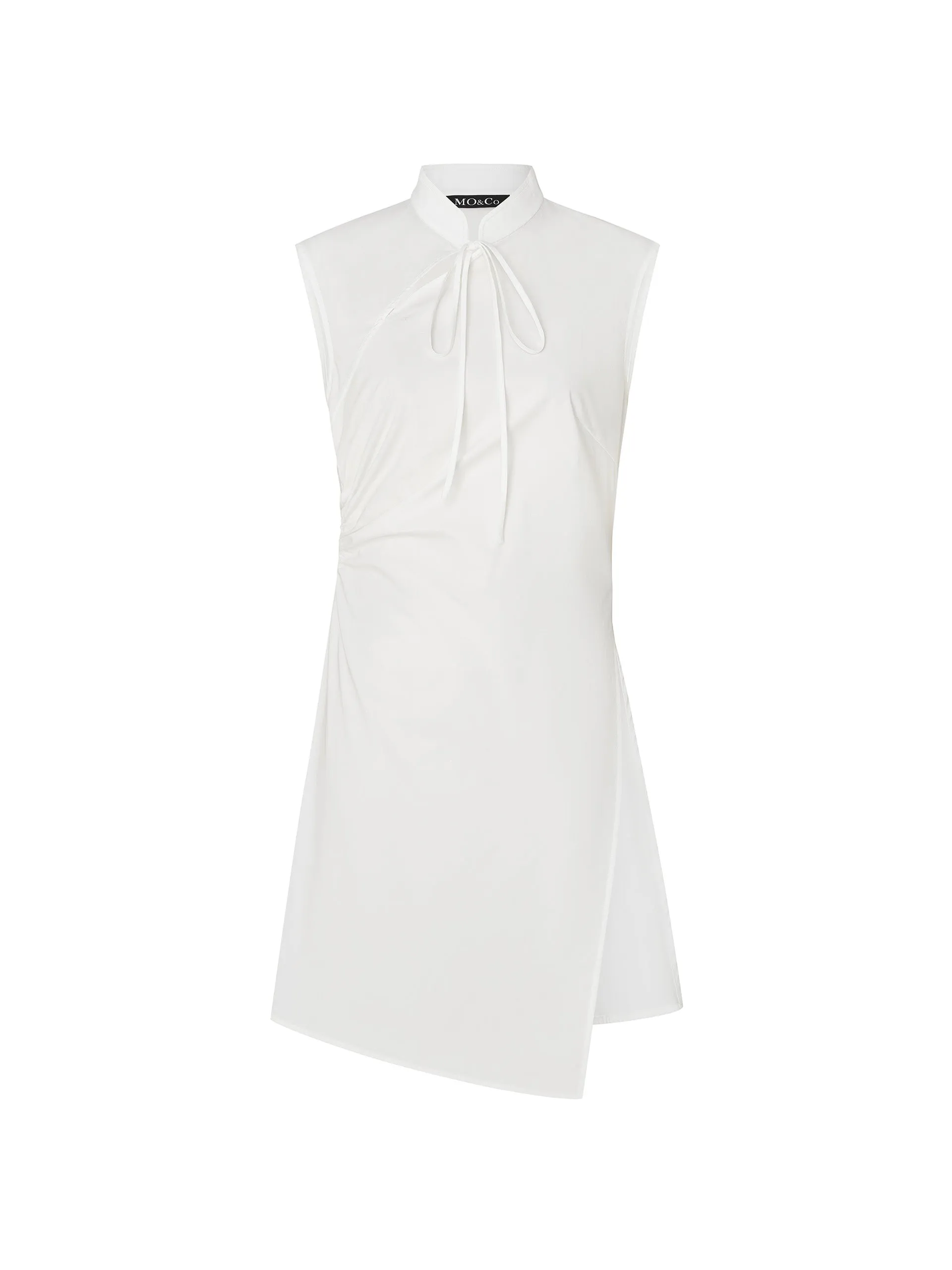 Pleated Slit Sleeveless Top