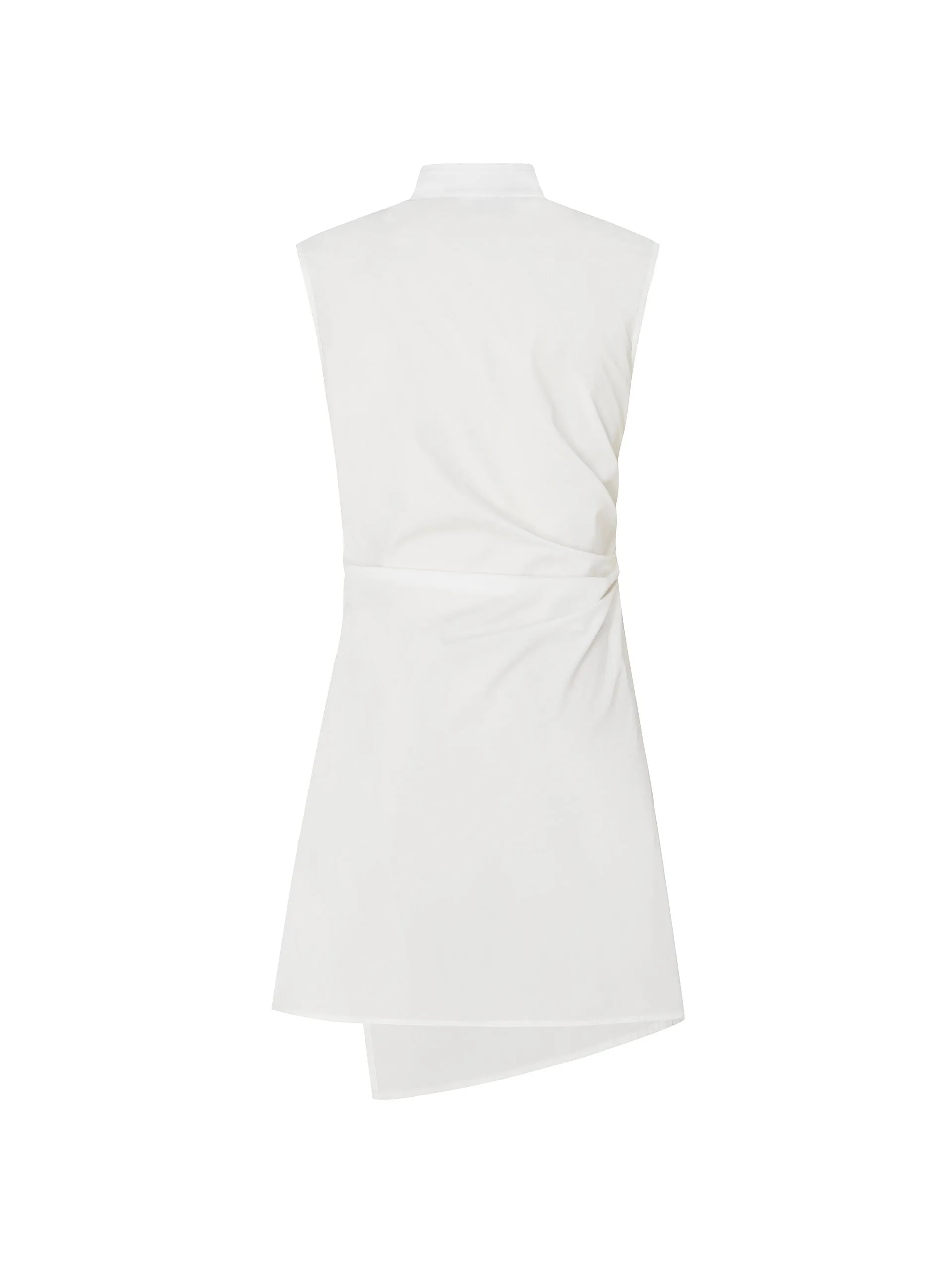 Pleated Slit Sleeveless Top