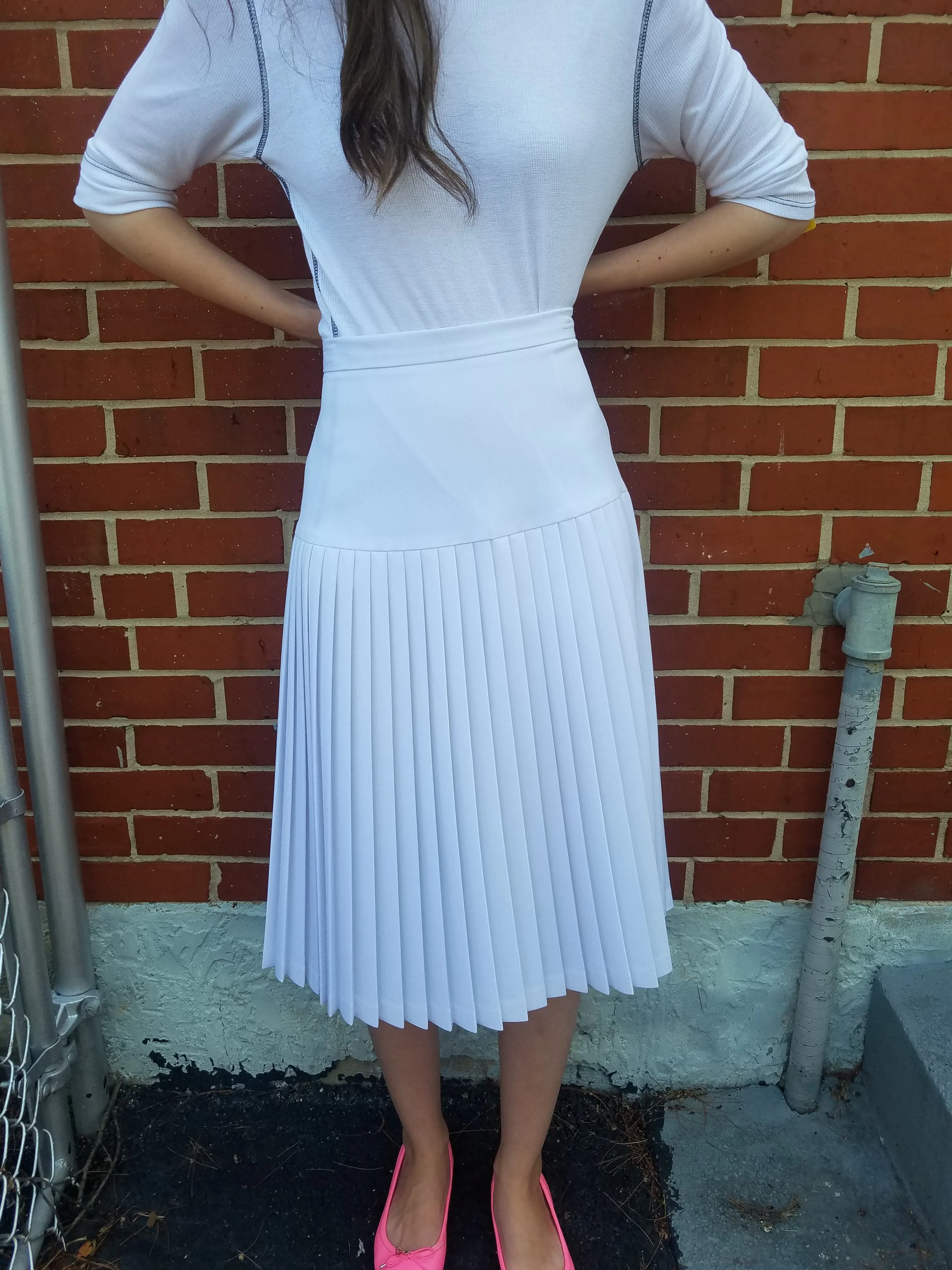 Pleated Yolk skirt