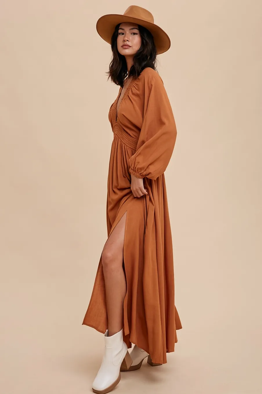 Plunge V Neck Maxi