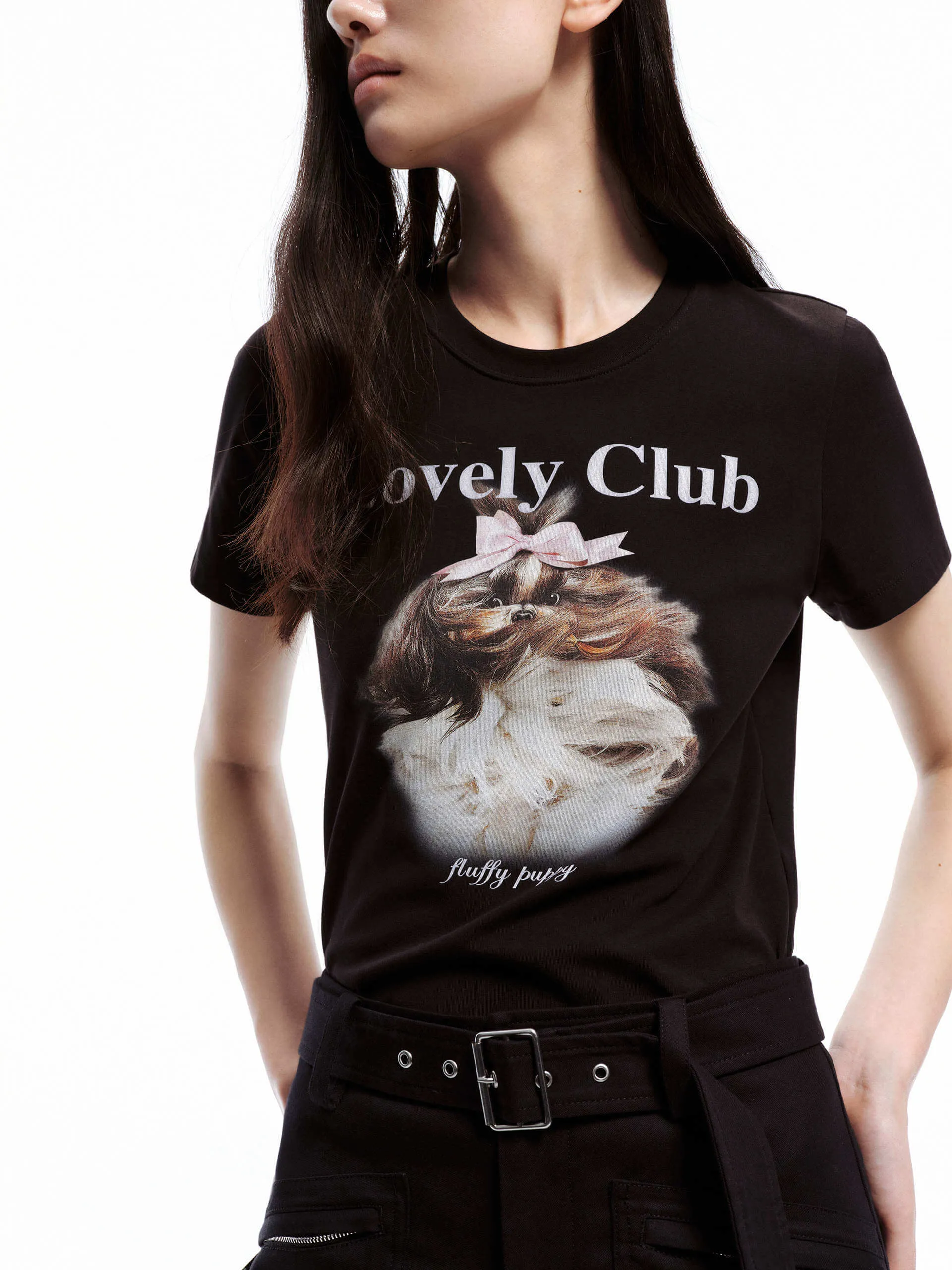 Printed Cotton Blend T-shirt