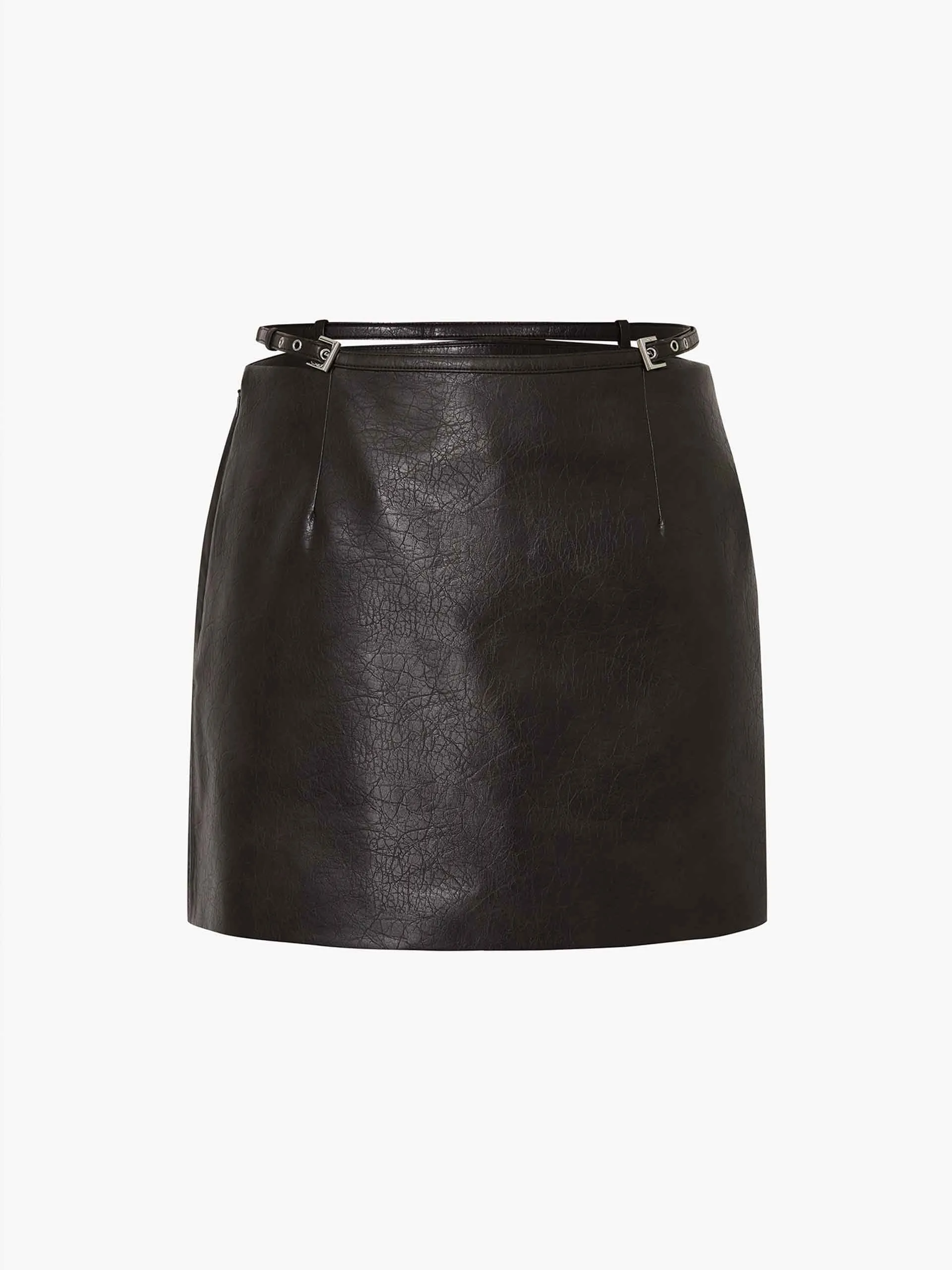 PU Leather Straight Skirt
