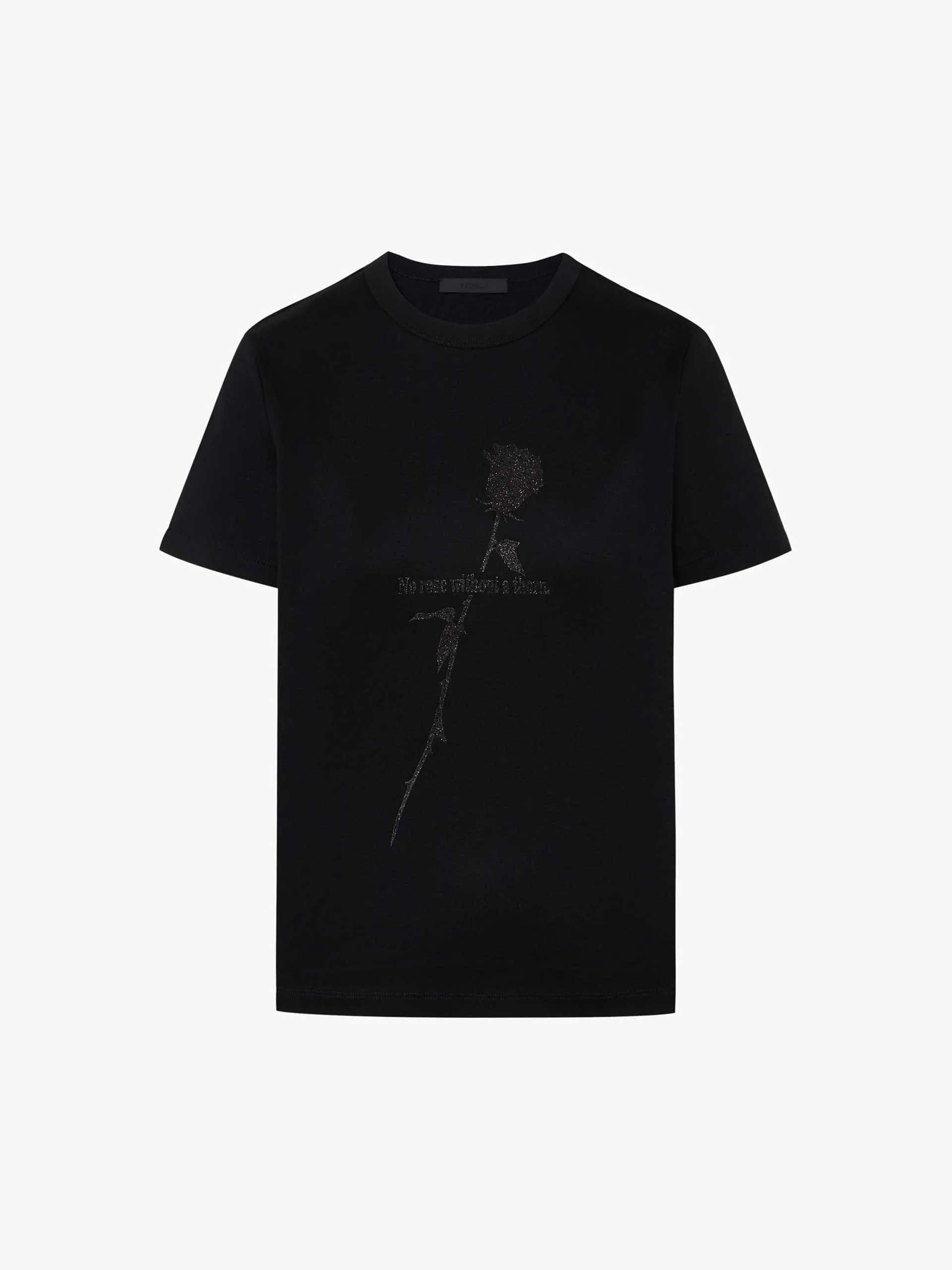 Rose Pattern Cotton T-shirt