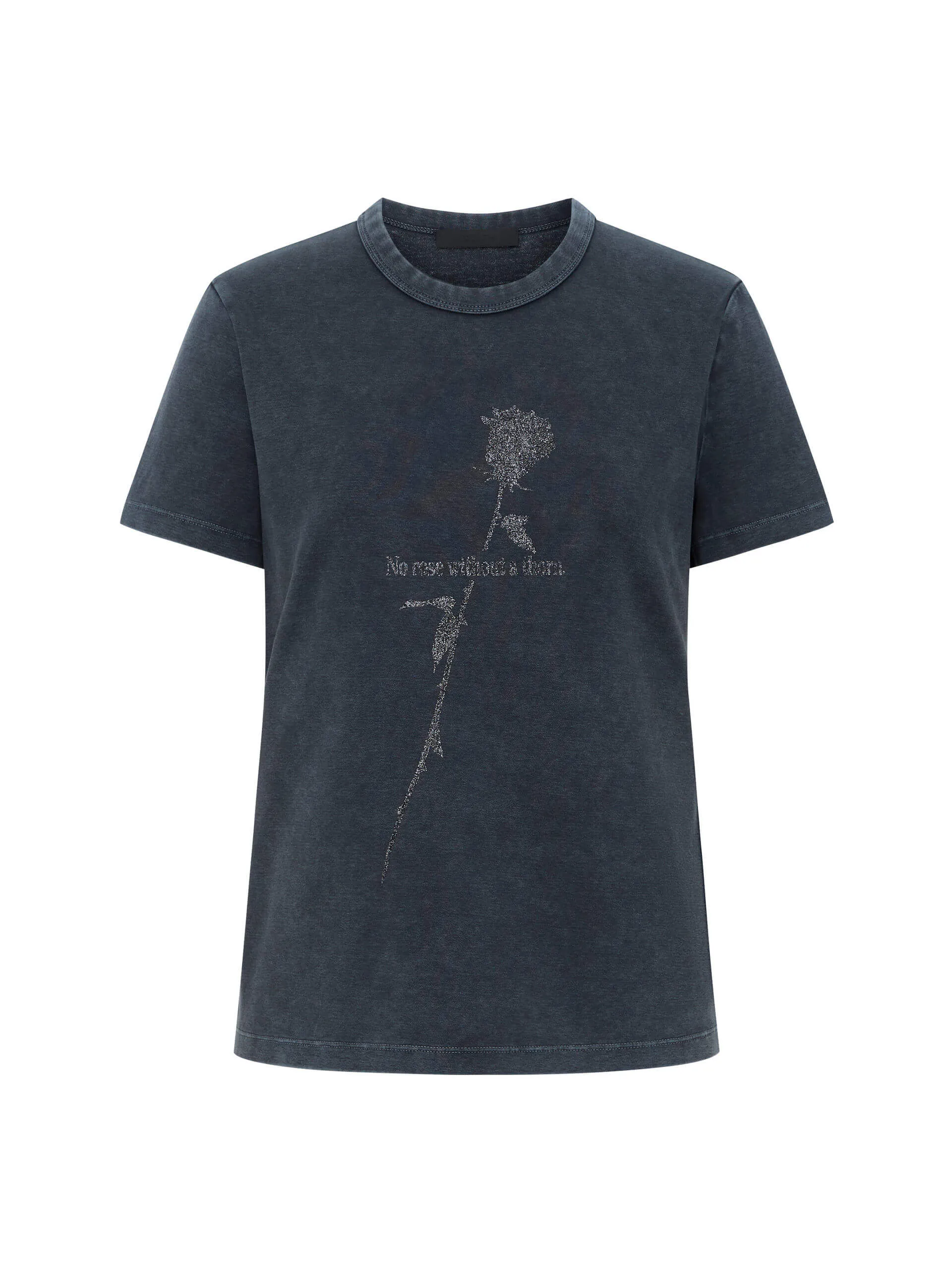 Rose Pattern Cotton T-shirt
