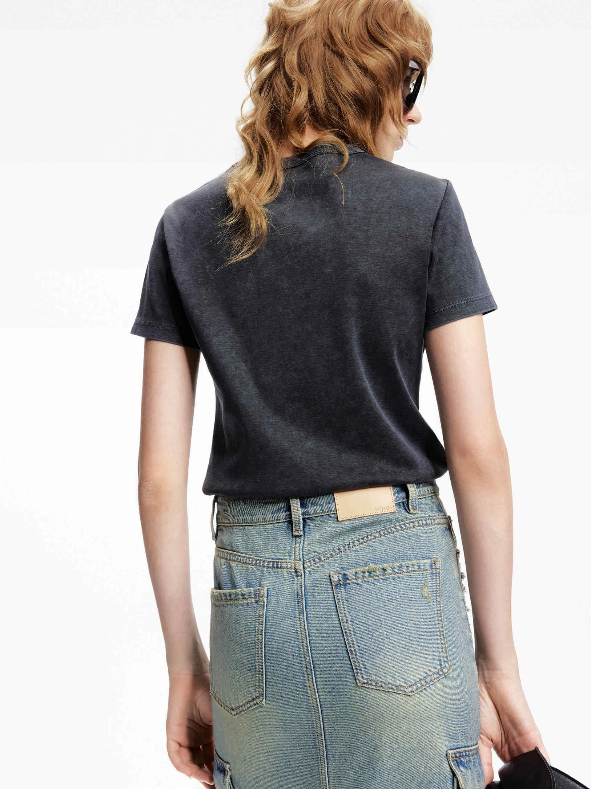 Rose Pattern Cotton T-shirt