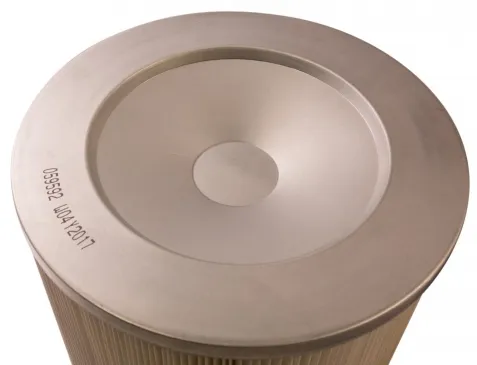 Round 12.8in x 26in Open/Closed Dust Collector Cartridge, Spunbond Polyester