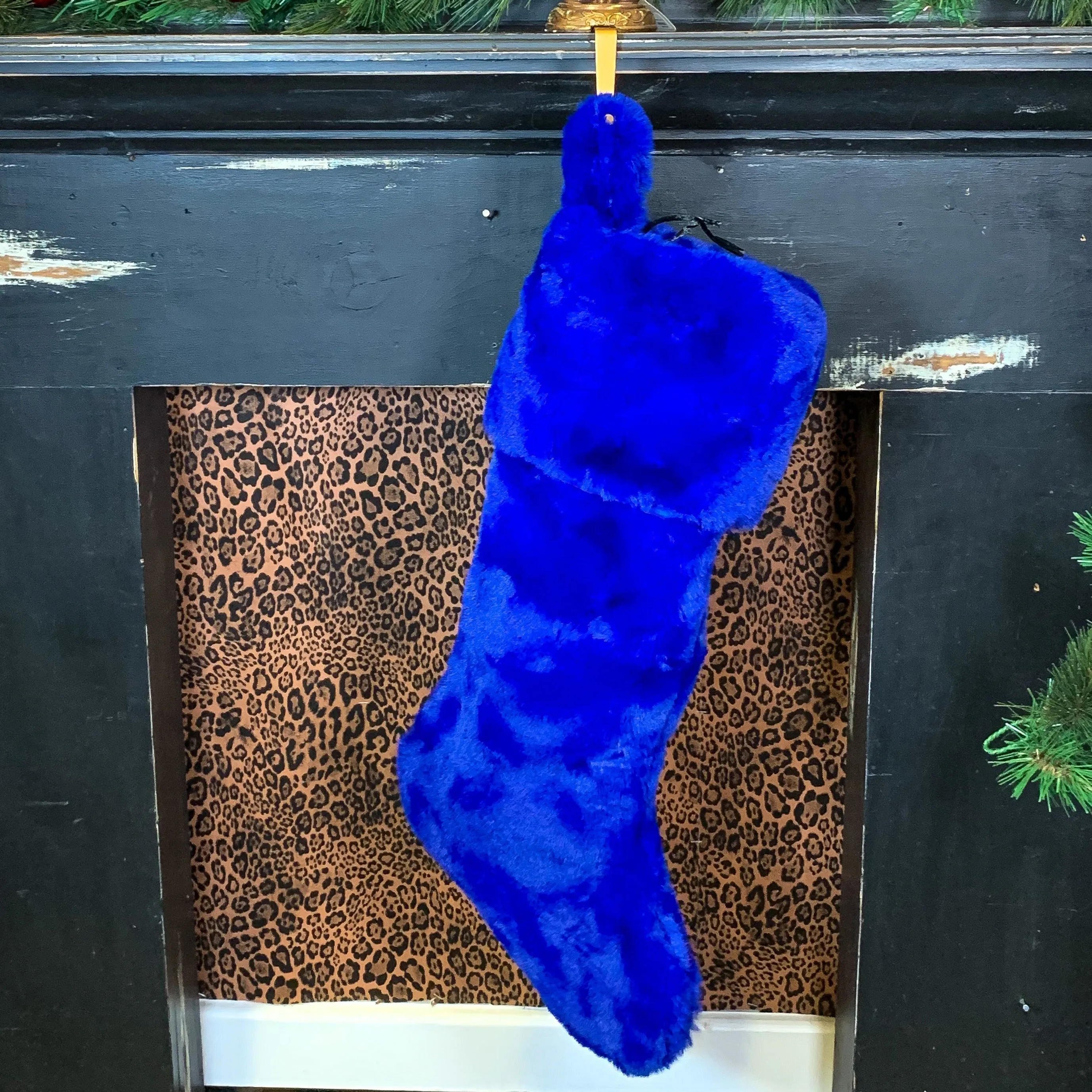 Royal Blue Fur Stocking