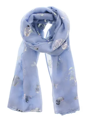 Scarf with Silver Foil Butterflies