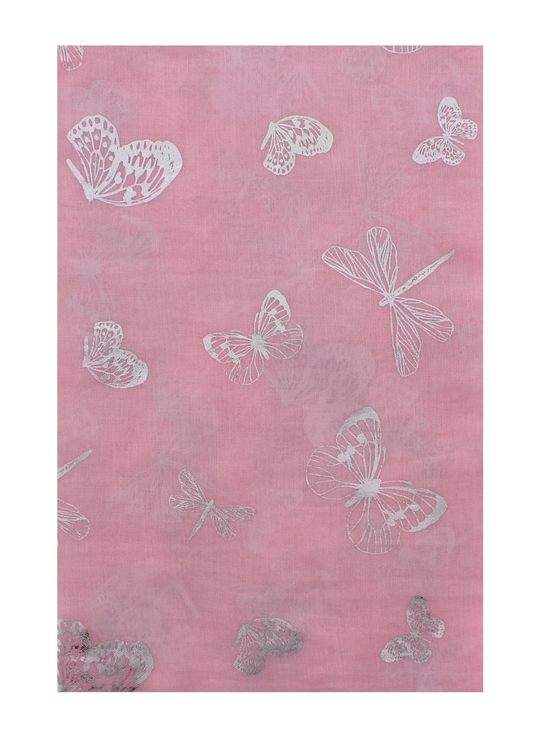 Scarf with Silver Foil Butterflies