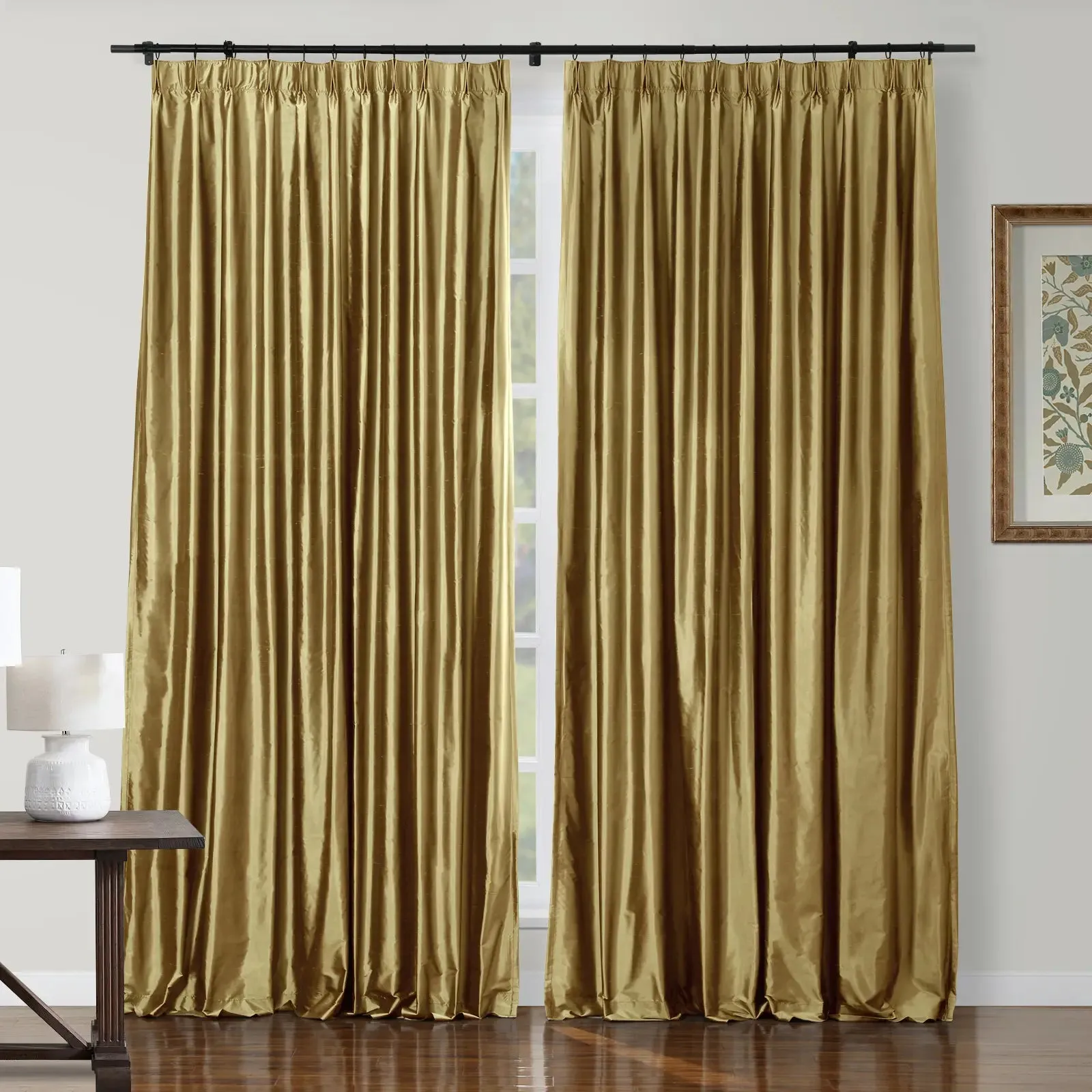 Selman Dupioni Silk Drapery Pleated