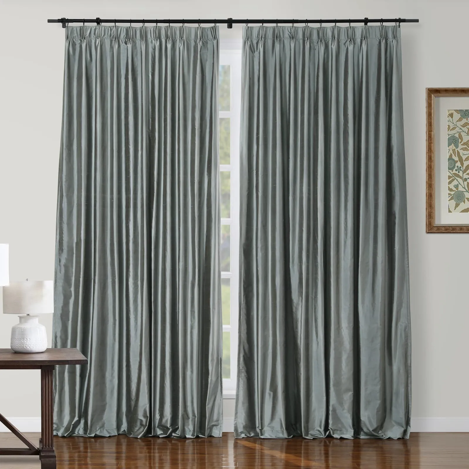 Selman Dupioni Silk Drapery Pleated