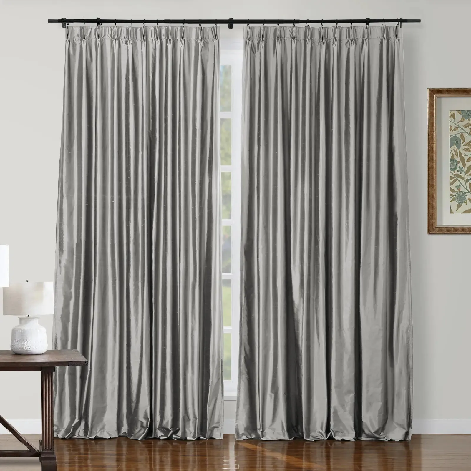 Selman Dupioni Silk Drapery Pleated