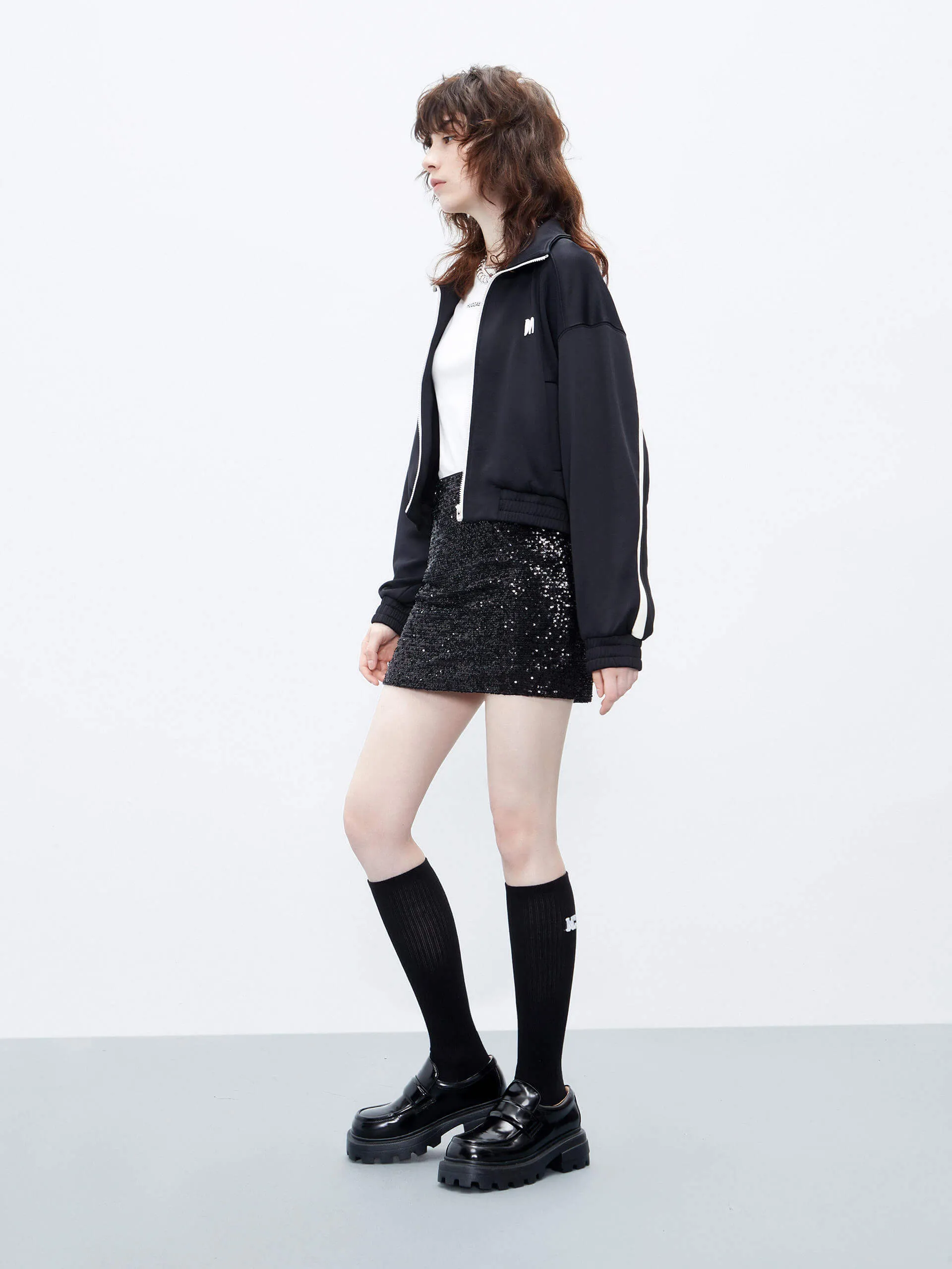 Sequin Detail Mini Skirt