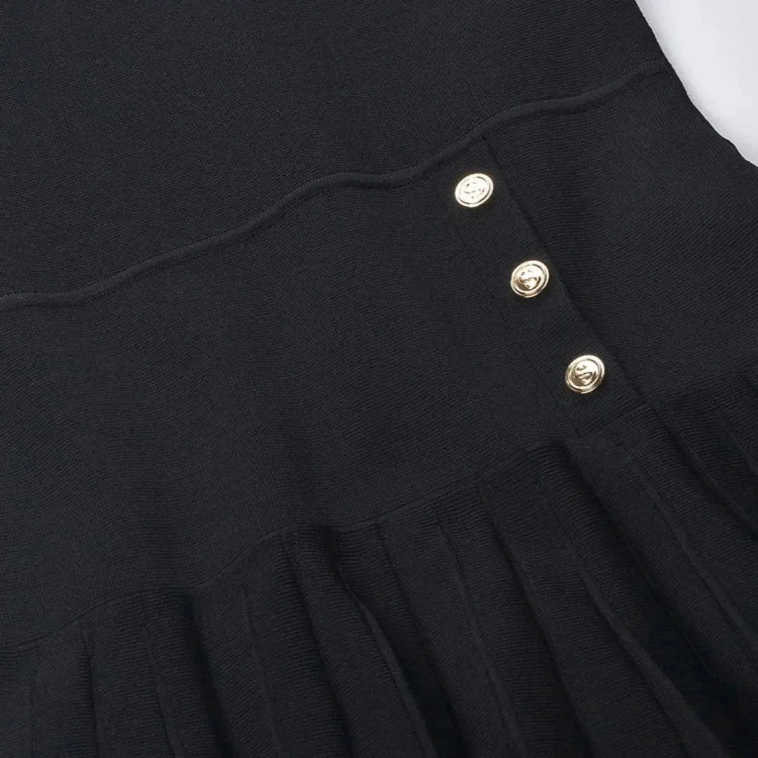 Trend4us Classic Knit Pleated Collar Dress