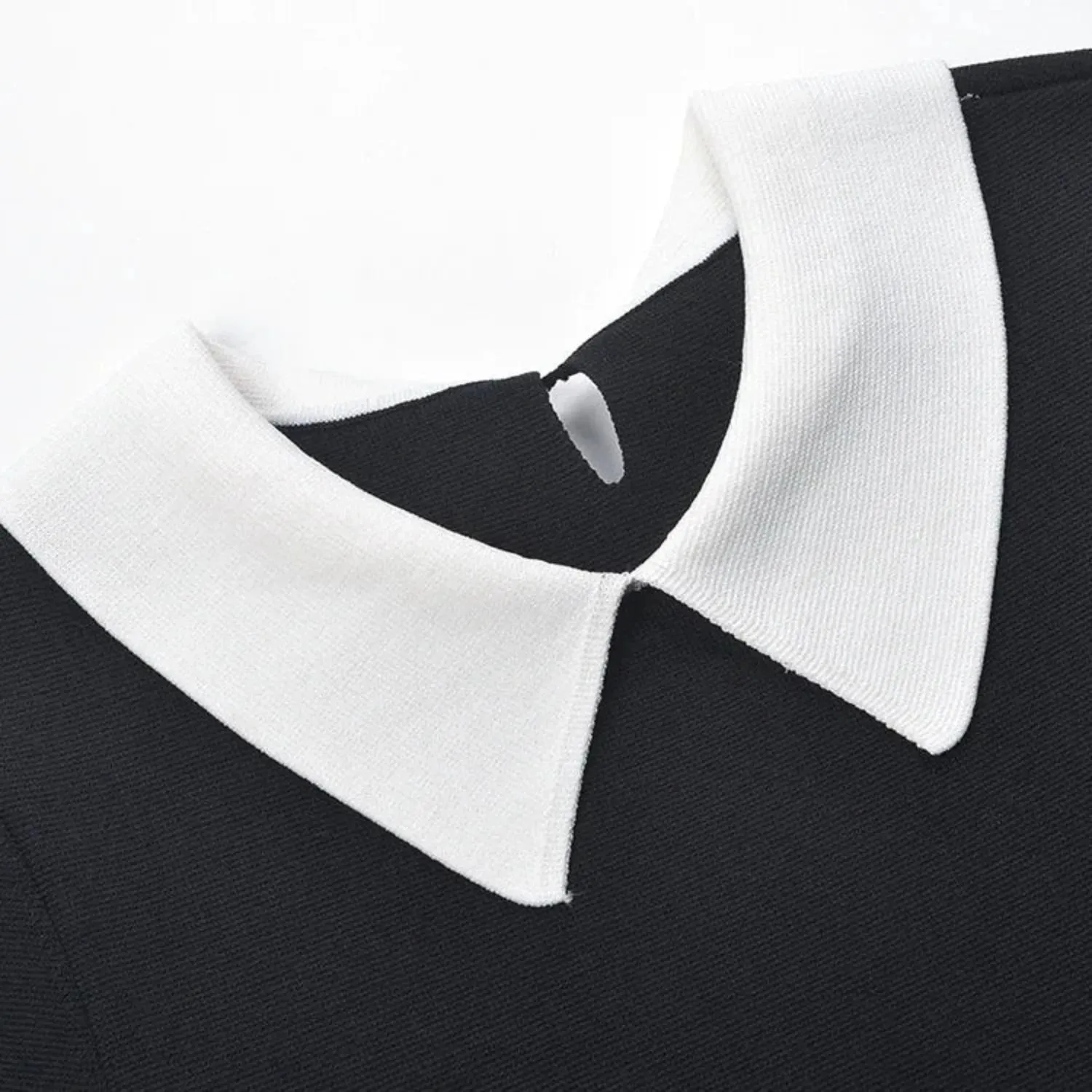Trend4us Classic Knit Pleated Collar Dress