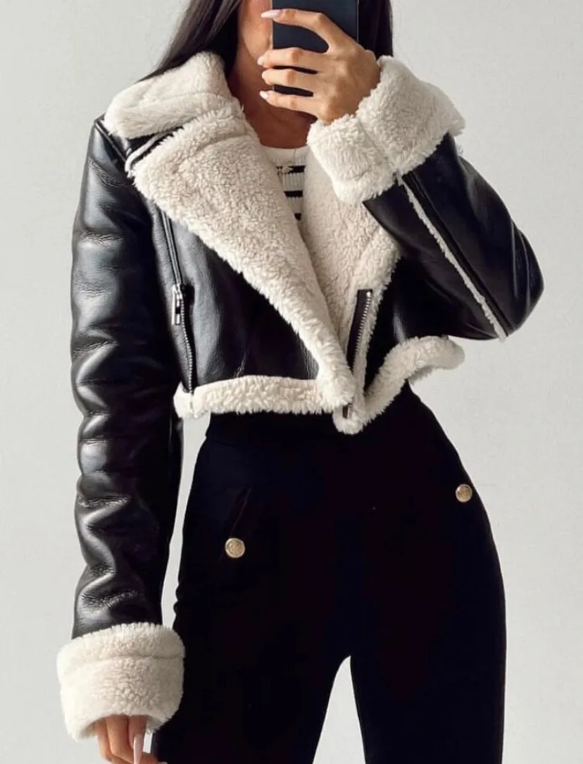 Wool Faux Leather Jacket