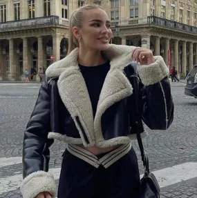 Wool Faux Leather Jacket