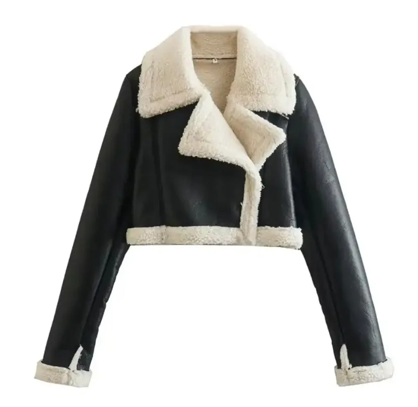 Wool Faux Leather Jacket