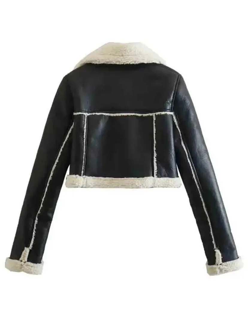 Wool Faux Leather Jacket