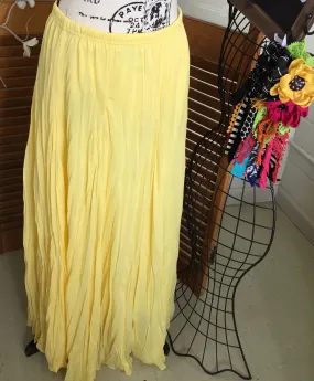 Yellow Crinkle Skirt